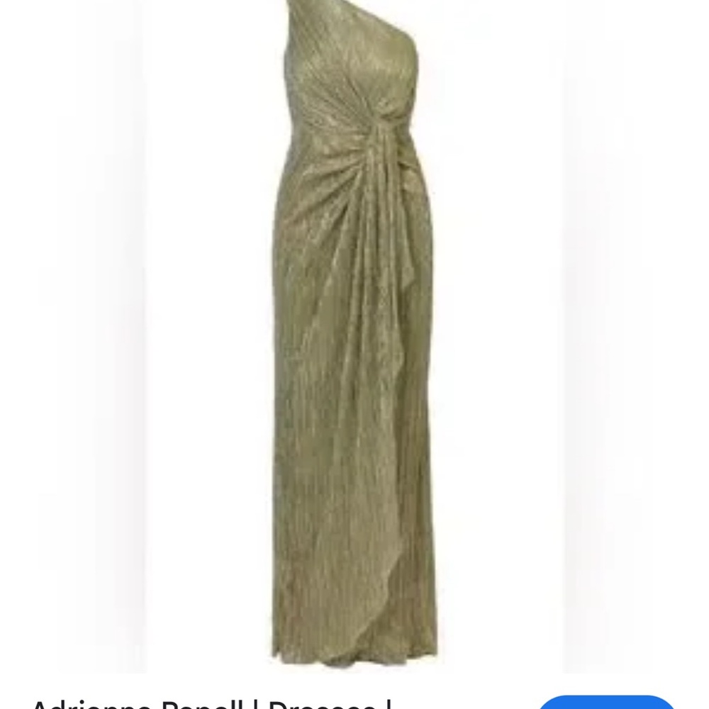 Adriana Papell Stardust Pleated Draped, one shoulder elegant formal Gown
